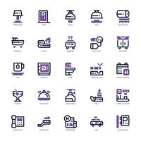 Hotel Service icon pack for your website, mobile, presentation, and logo design. Hotel Service icon dual tone design. graphics illustration and editable stroke. vector