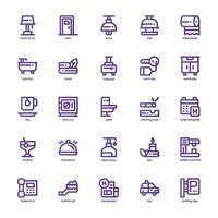 Hotel Service icon pack for your website, mobile, presentation, and logo design. Hotel Service icon basic line gradient design. graphics illustration and editable stroke. vector