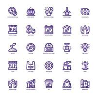Renewable Energy icon pack for your website, mobile, presentation, and logo design. Renewable Energy icon basic line gradient design. graphics illustration and editable stroke. vector