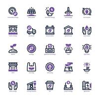 Renewable Energy icon pack for your website, mobile, presentation, and logo design. Renewable Energy icon dual tone design. graphics illustration and editable stroke. vector