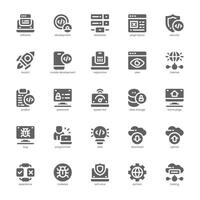 Software and Development icon pack for your website, mobile, presentation, and logo design. Software and Development icon glyph design. graphics illustration and editable stroke. vector