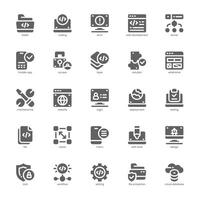 Software and Development icon pack for your website, mobile, presentation, and logo design. Software and Development icon glyph design. graphics illustration and editable stroke. vector