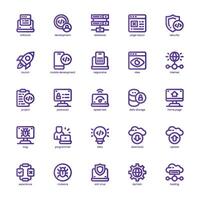 Software and Development icon pack for your website, mobile, presentation, and logo design. Software and Development icon basic line gradient design. graphics illustration and editable stroke. vector