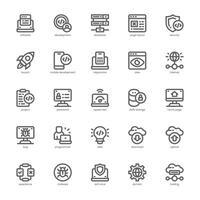 Software and Development icon pack for your website, mobile, presentation, and logo design. Software and Development icon outline design. graphics illustration and editable stroke. vector