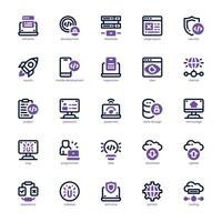 Software and Development icon pack for your website, mobile, presentation, and logo design. Software and Development icon dual tone design. graphics illustration and editable stroke. vector