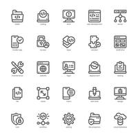 Software and Development icon pack for your website, mobile, presentation, and logo design. Software and Development icon outline design. graphics illustration and editable stroke. vector