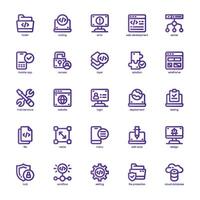 Software and Development icon pack for your website, mobile, presentation, and logo design. Software and Development icon basic line gradient design. graphics illustration and editable stroke. vector
