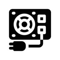 power supply icon. glyph icon for your website, mobile, presentation, and logo design. vector