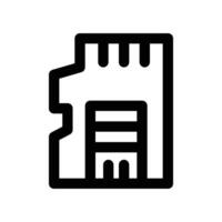sd card icon. line icon for your website, mobile, presentation, and logo design. vector