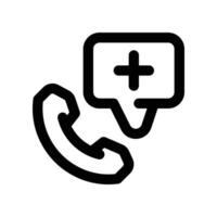 emergency call icon. line icon for your website, mobile, presentation, and logo design. vector