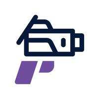 thermometer gun icon. dual tone icon for your website, mobile, presentation, and logo design. vector