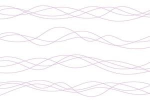 Wavy pink lines. Abstract art on white background. Curve flow dynamic design. Liquid music soundwave. Scribble swirl strokes illustration. Doodle stream vector