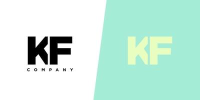 Letter K and F, KF logo design template. Minimal monogram initial based logotype. vector