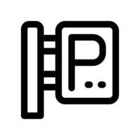 parking sign icon. line icon for your website, mobile, presentation, and logo design. vector
