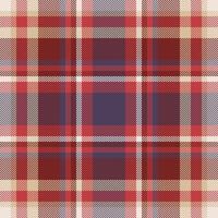 Plaid check pattern in orange and red colors. Seamless fabric texture. Tartan textile print. vector