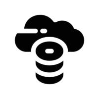 cloud database icon. glyph icon for your website, mobile, presentation, and logo design. vector