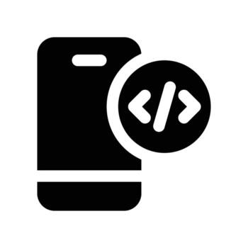 mobile development icon. glyph icon for your website, mobile, presentation, and logo design. vector