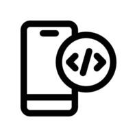 mobile development icon. line icon for your website, mobile, presentation, and logo design. vector