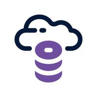cloud database icon. dual tone icon for your website, mobile, presentation, and logo design. vector