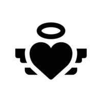 heart angel icon. glyph icon for your website, mobile, presentation, and logo design. vector