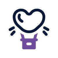 hot air balloon icon. dual tone icon for your website, mobile, presentation, and logo design. vector