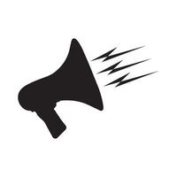 illustration of a sounding megaphone for advertising and distribution. and line with movable stroke vector
