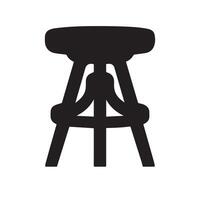 three-legged set of flat stools. Three-legged stool with vibrant colors isolated on a white background. Stool icon or set of design components. vector