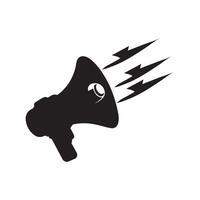 illustration of a sounding megaphone for advertising and distribution. and line with movable stroke vector