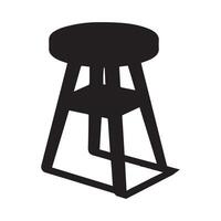 three-legged set of flat stools. Three-legged stool with vibrant colors isolated on a white background. Stool icon or set of design components. vector
