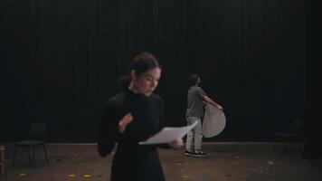 Final preparation for the performance before the start of the performance in the theater video