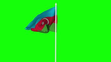 Azerbaijan Flag Waving in Wind with Pole, 3D Rendering, Chroma Key, Luma Matte Black and White Selection of Flag video