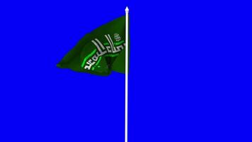 Mawlid an Nabi Ash Sharif, Eid Milad un Nabi PBUH Flag Waving in Wind with Pole, 3D Rendering, Chroma Key, Luma Matte Black and White Selection of Flag video