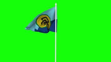 caribe comunidad, carcom bandera ondulación en viento con polo, 3d representación, croma llave, luma mate negro y blanco selección de bandera video