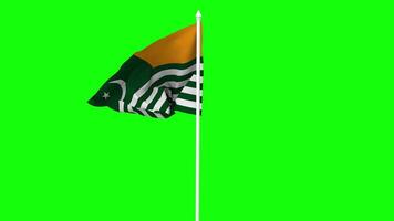 Azad Jammu and Kashmir, AJK Flag Waving in Wind with Pole, 3D Rendering, Chroma Key, Luma Matte Black and White Selection of Flag video