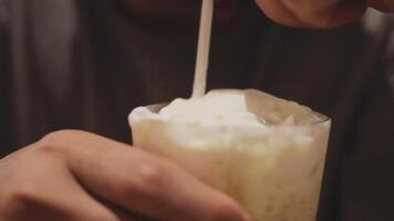 Beer. Glass of fresh and cold beer on a wooden table. Craft beer. Shallow depth of field. Copy space. video