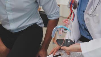 Urologists advise patients about prostate problems. Treatment of cancers of the urinary tract and male reproductive organs The concept of men's health problems video