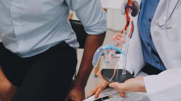 Urologists advise patients about prostate problems. Treatment of cancers of the urinary tract and male reproductive organs The concept of men's health problems video