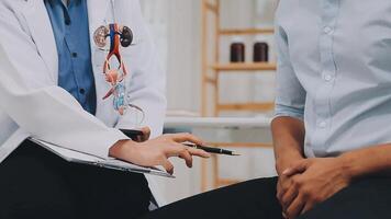 Urologists advise patients about prostate problems. Treatment of cancers of the urinary tract and male reproductive organs The concept of men's health problems video