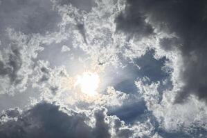 Beautiful form of cumulonimbus clouds blue sky cloud gradient light white background. Beauty clear cloud good for multimedia background content creation photo