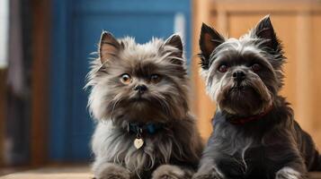 cute cat and dog get along together and posing for the camera very nice for multimedia content photo