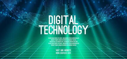 Digital technology speed connect blue green background, cyber nano information, abstract communication, innovation future tech data, internet network connection, Ai big data, line dot illustration 3d vector