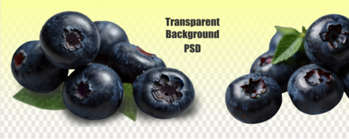 The image depicts a collection of ripe blueberries neatly arranged against a remote background, showing off their vibrant color and natural appearance. psd