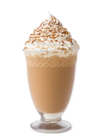 Kenyan Chai Latte Frappuccino Tall glass with ice chai tea milk ice cream and dusting png
