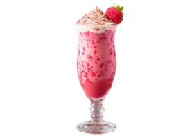 Raspberry Ripple A raspberry smoothie with creamy white chocolate swirls in a unique twisted glass png