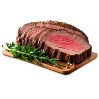 Rump roast lean and tender seasoned with salt and pepper captured from the side png