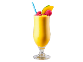 Mango Raspberry Smoothie A tropical mango raspberry smoothie in a curvy glass garnished with mango png