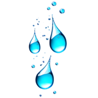 Abstract drop water paint strokes and ink drops in aqua watercolor on transparent background. png