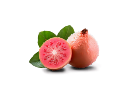 Guava Juice Exotic guava juice in a tall thin glass guava slices and leaves splash png