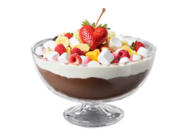 Valentine s Day surprise chocolate fondue with assorted fruits and marshmallows served on a transparent png