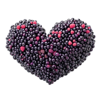 Boysenberries deep purple large and juicy evenly distributed in a heart shape Food and culinary png